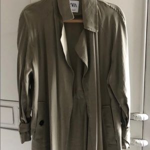 Zara Green Trench Coat